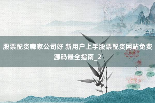 股票配资哪家公司好 新用户上手股票配资网站免费源码最全指南_2