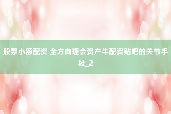 股票小额配资 全方向理会资产牛配资贴吧的关节手段_2